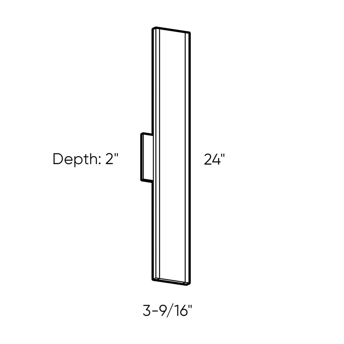 24 Inch Rectangular LED Wall Sconce