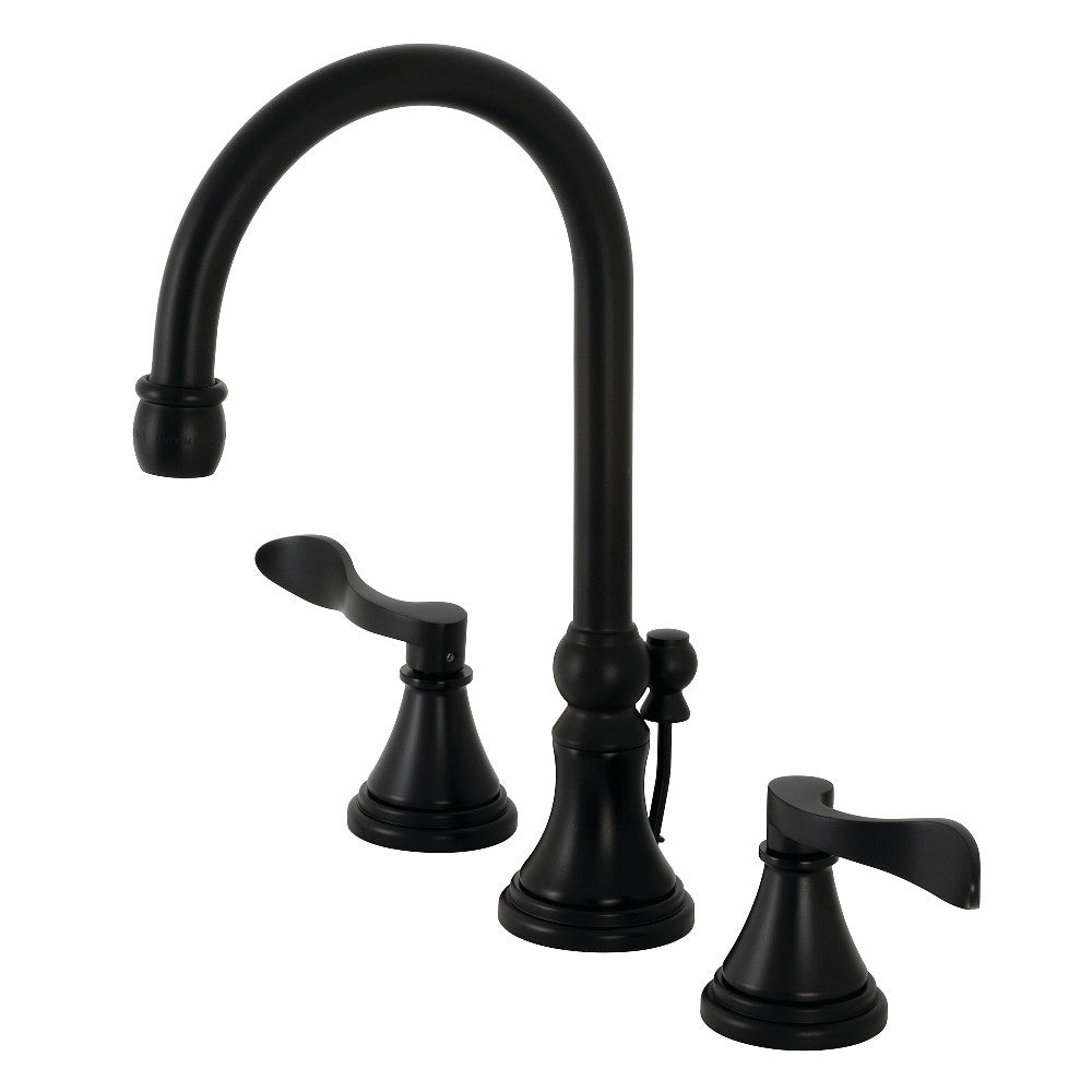NuFrench Widespread Bathroom Faucet in Matte Black