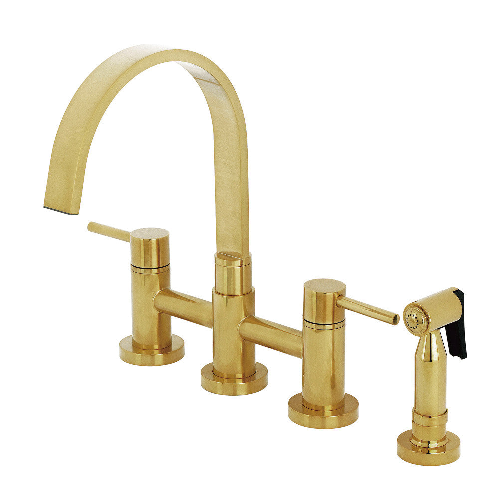 Concord Bridge Kitchen Faucet in Brushed Brass