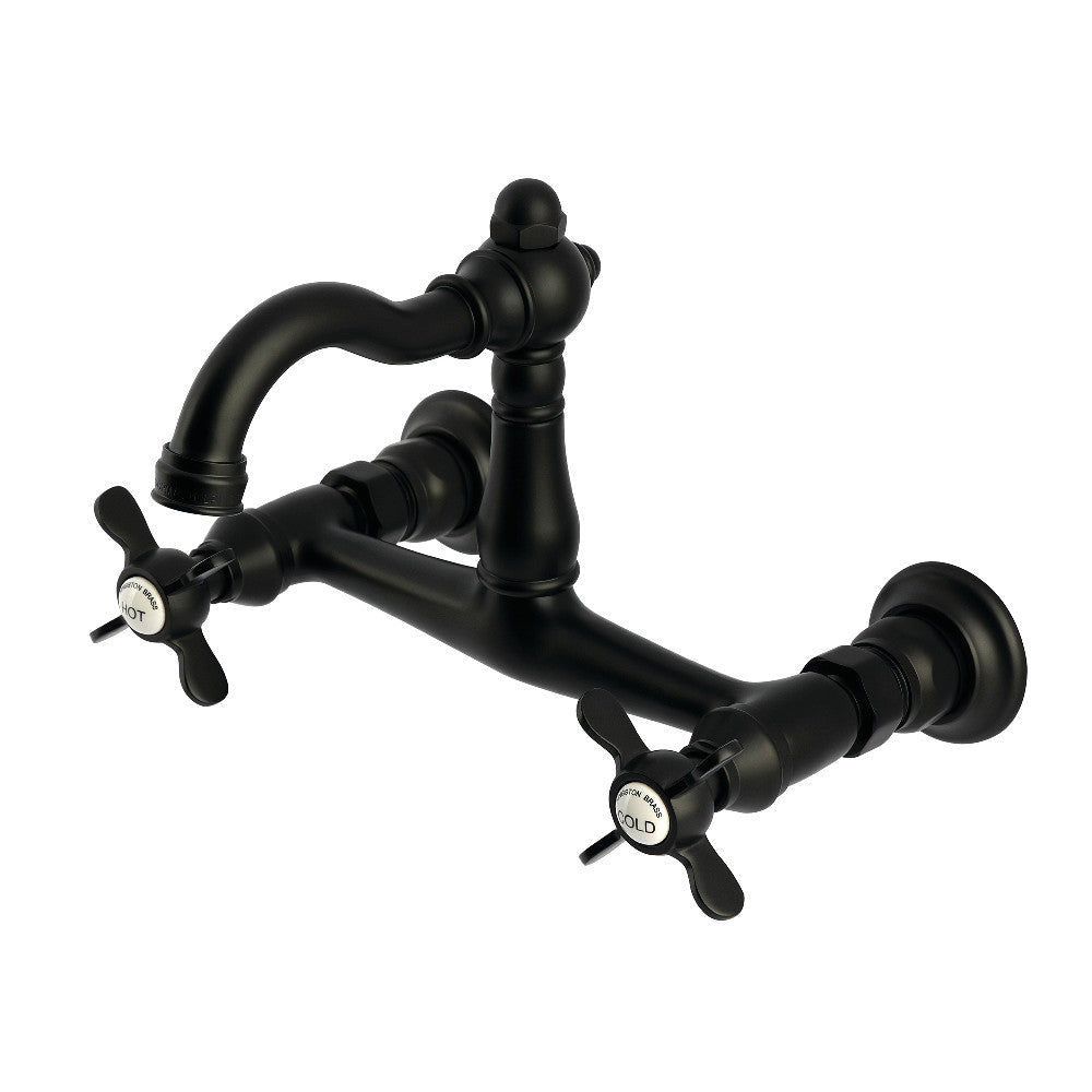 Vintage Wall Mount Kitchen Faucet in Matte Black