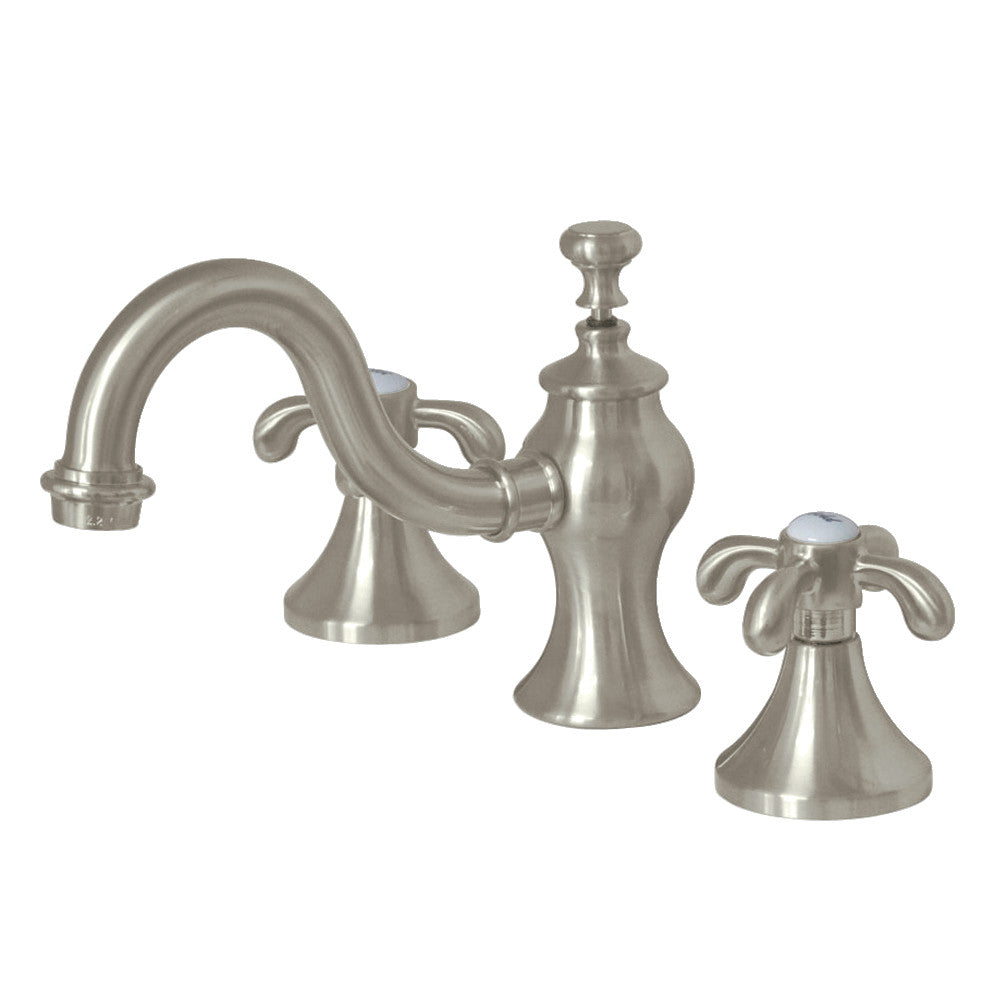 French Country Widespread Bathroom Faucet in Brushed Nickel