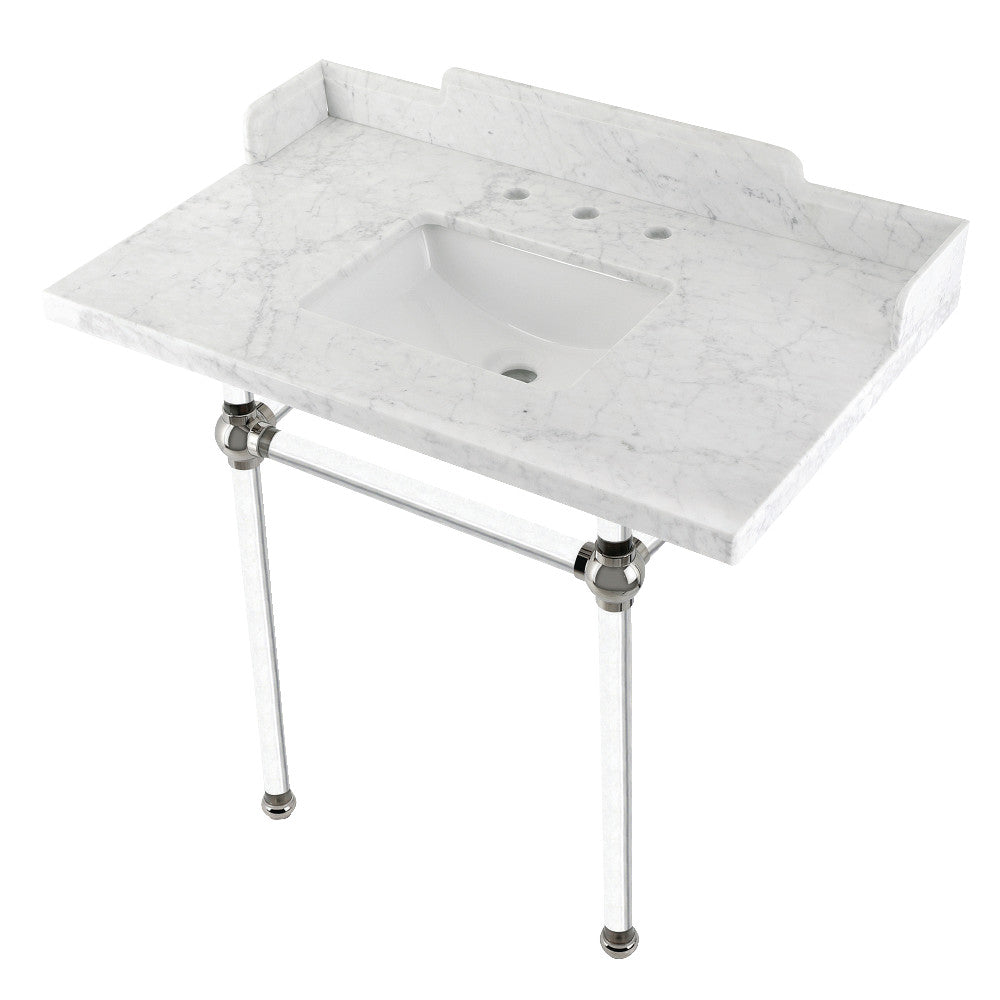 Pemberton 36 Inch Console Sink in Carrara Marble