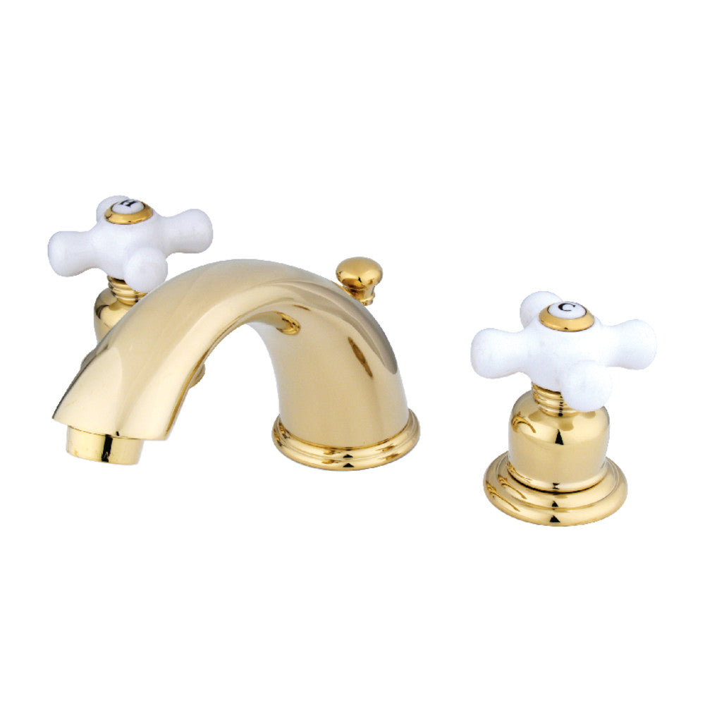 English Country Widespread Bathroom Faucet in Polished Brass