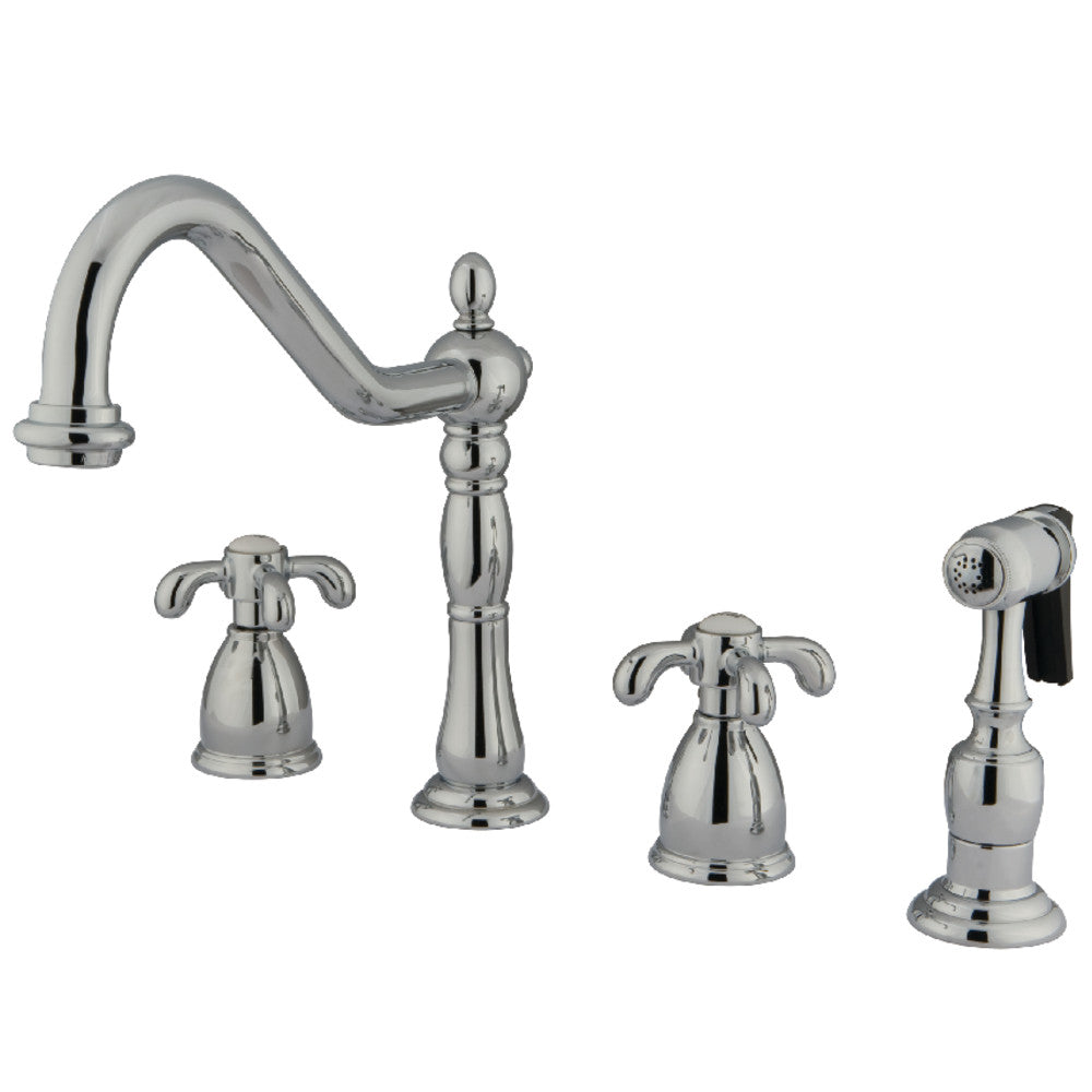 French Country Widespread Kitchen Faucet in Polished Chrome