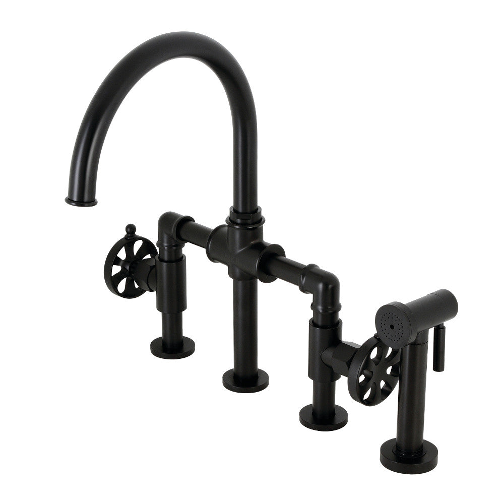 Belknap Bridge Kitchen Faucet in Matte Black