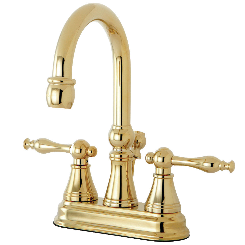 Naples 4 Inch Centerset Bathroom Faucet in Polished Brass