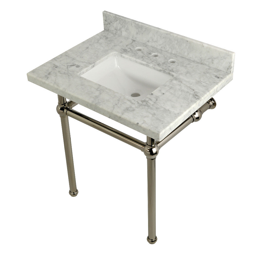 Templeton 30 Inch Console Sink in Carrara Marble