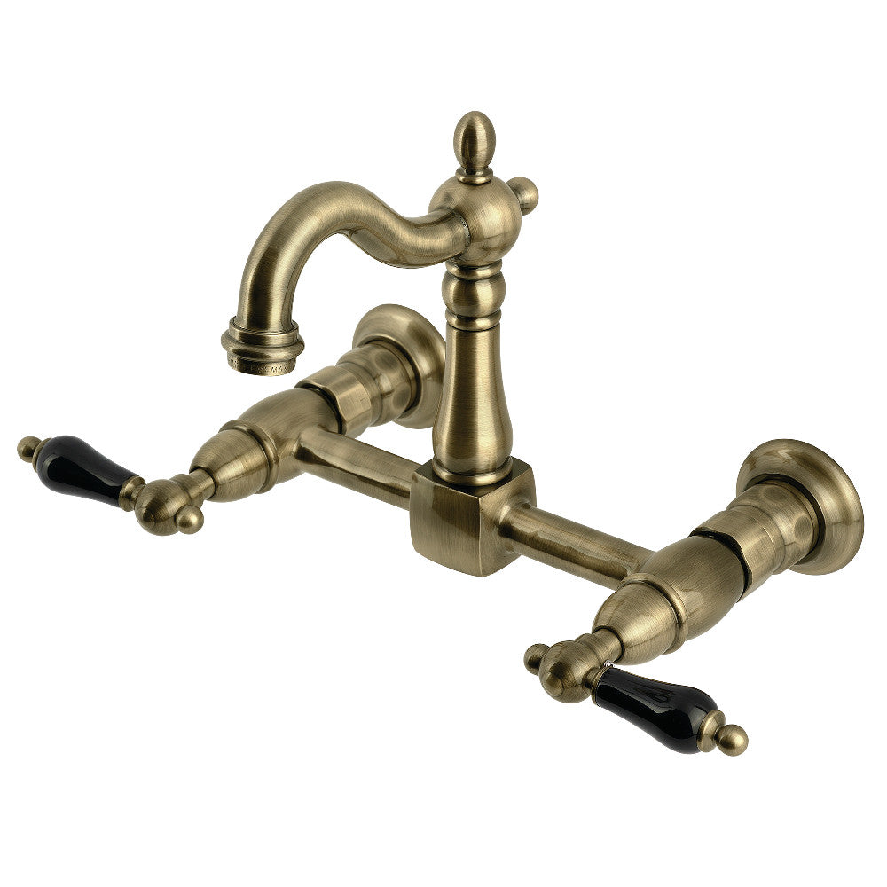 Duchess Wall Mount Kitchen Faucet in Antique Brass