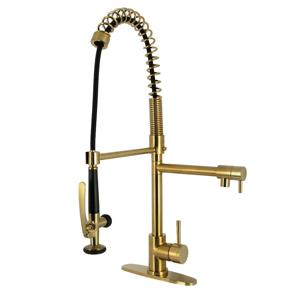 Concord Pre-Rinse Kitchen Faucet in Brushed Brass