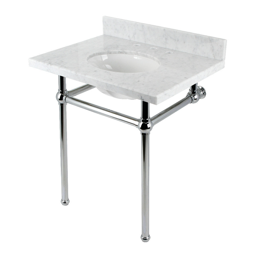 Templeton 30 Inch Console Sink in Carrara Marble