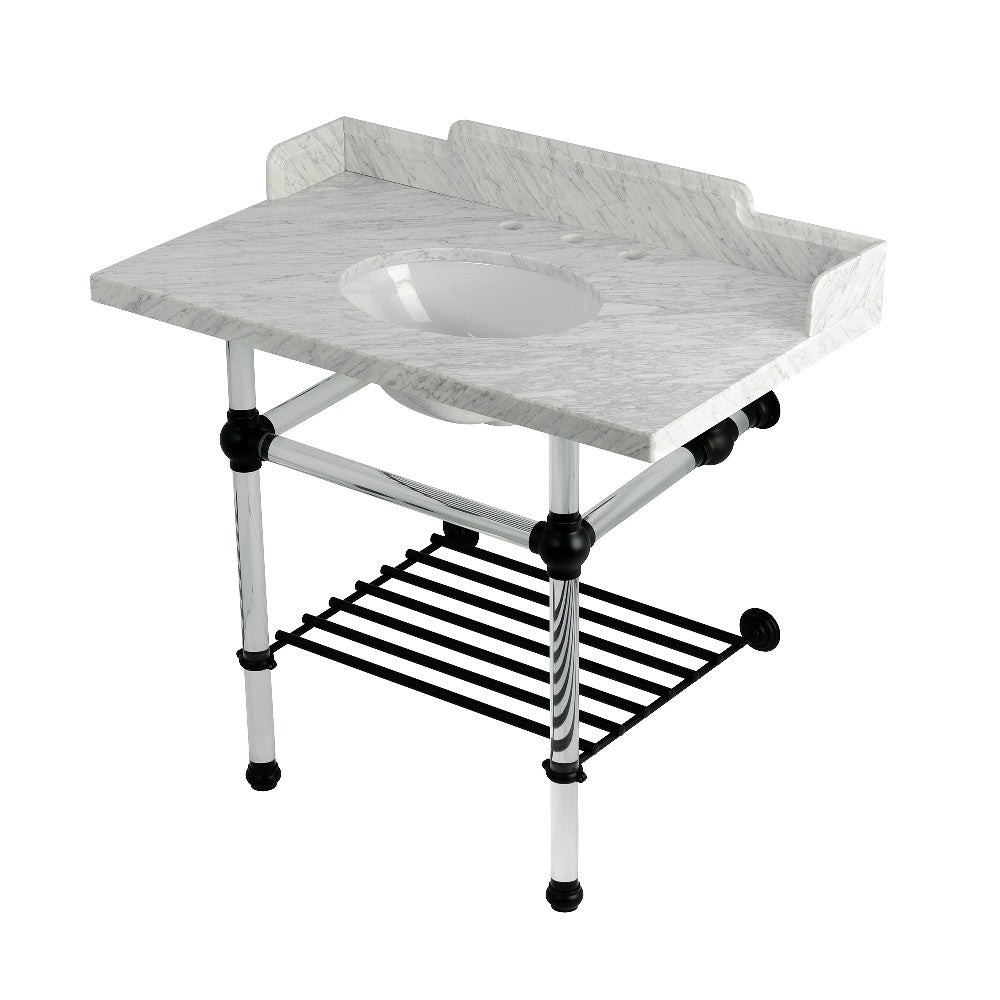 Pemberton 36 Inch Console Sink in Carrara Marble