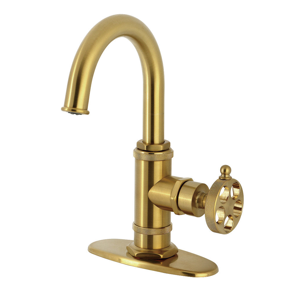 Wendell Single-Hole Bathroom Faucet in Brushed Brass