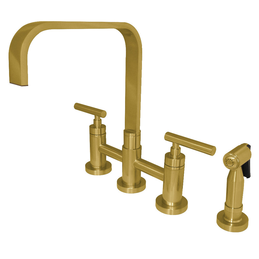 Manhattan Bridge Kitchen Faucet in Brushed Brass