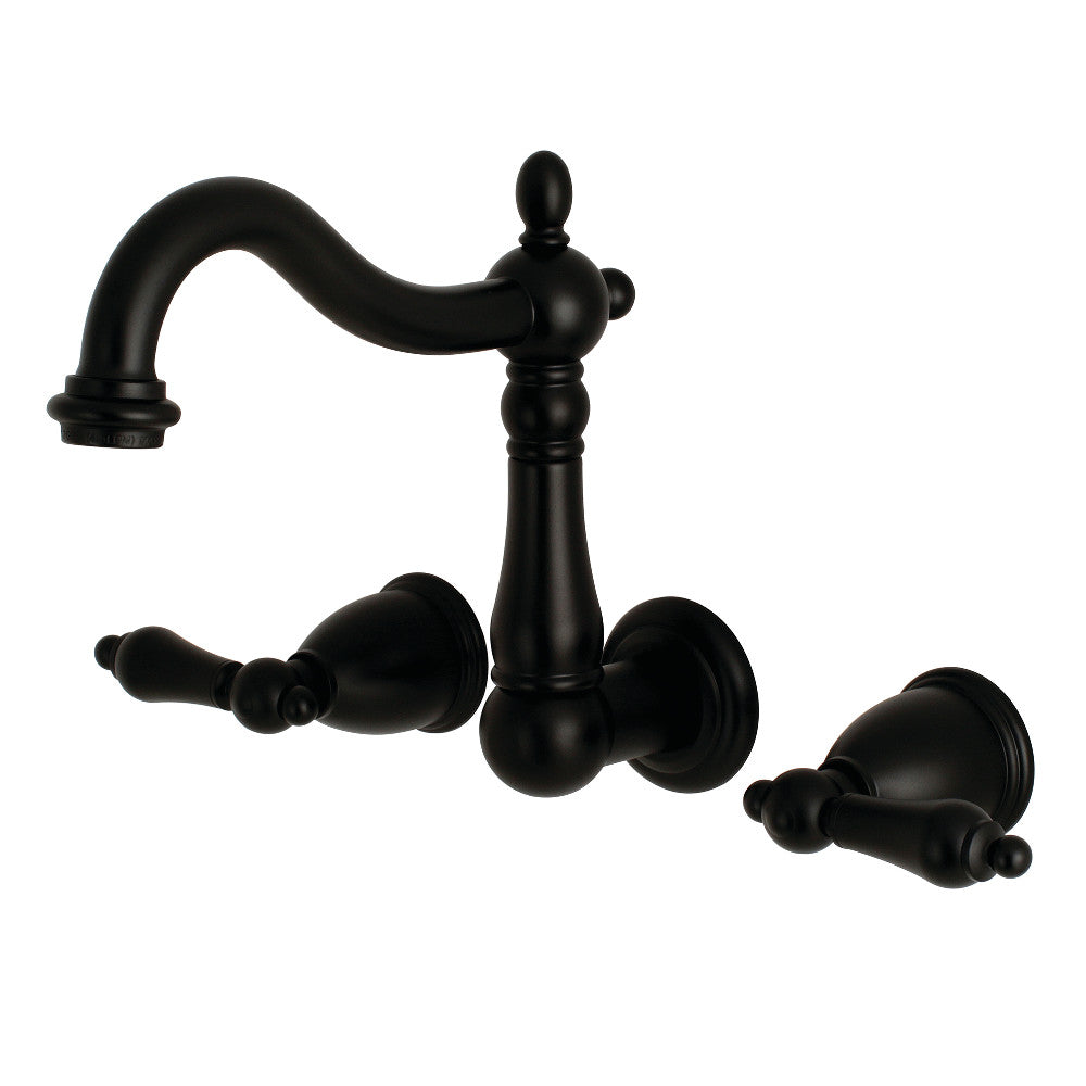 Heritage Wall-Mount Bathroom Faucet in Matte Black