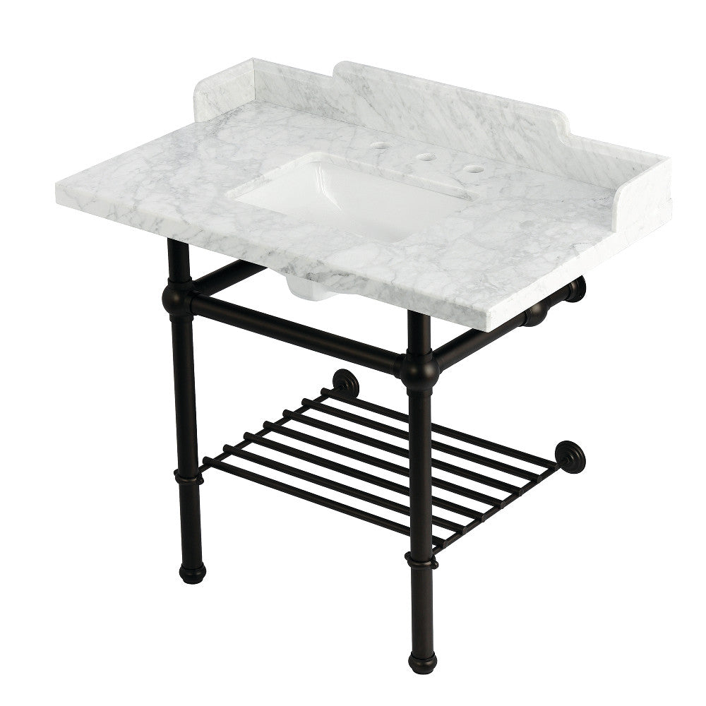 Pemberton 36 Inch Console Sink in Carrara Marble