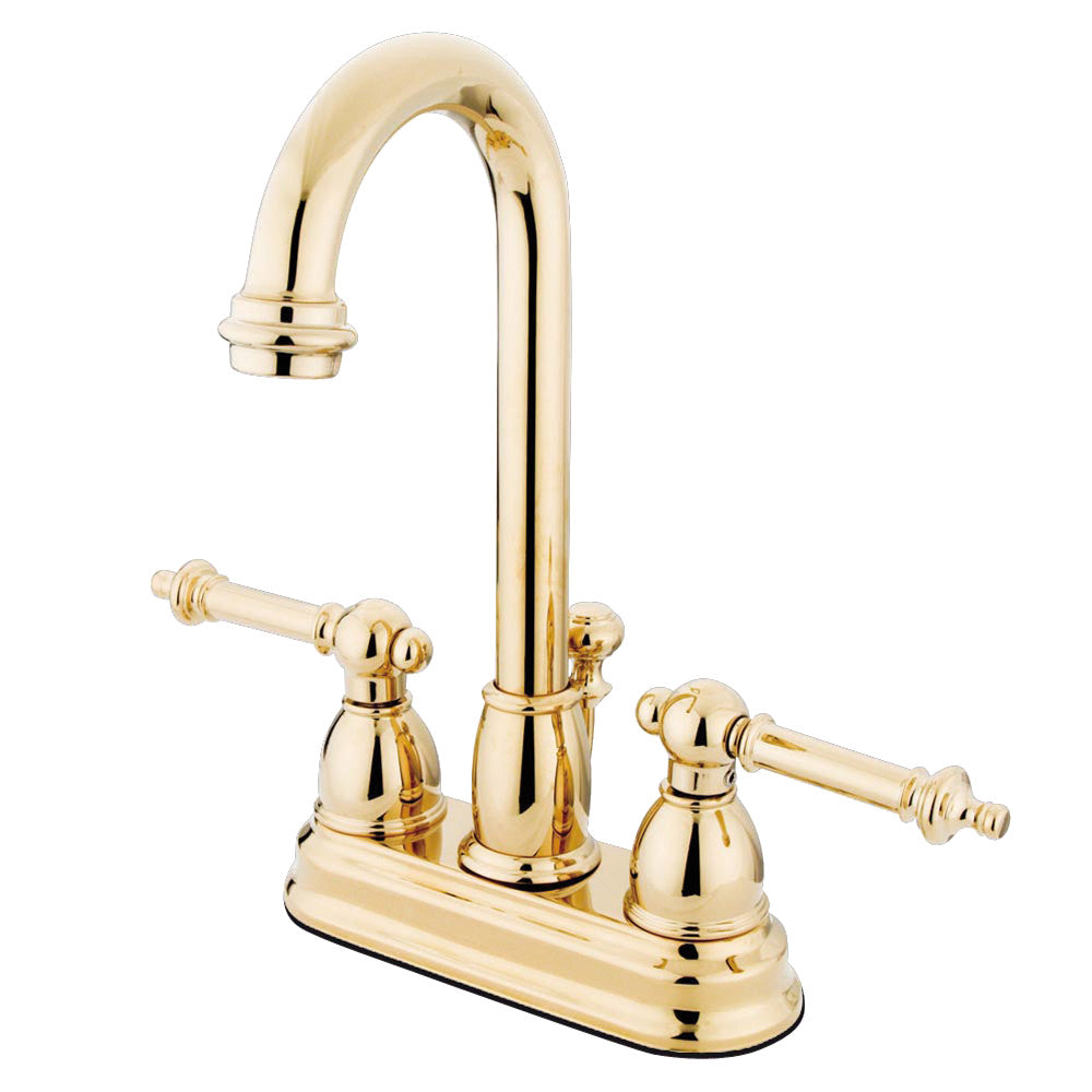 Vintage 4 Inch Centerset Bathroom Faucet in Polished Brass