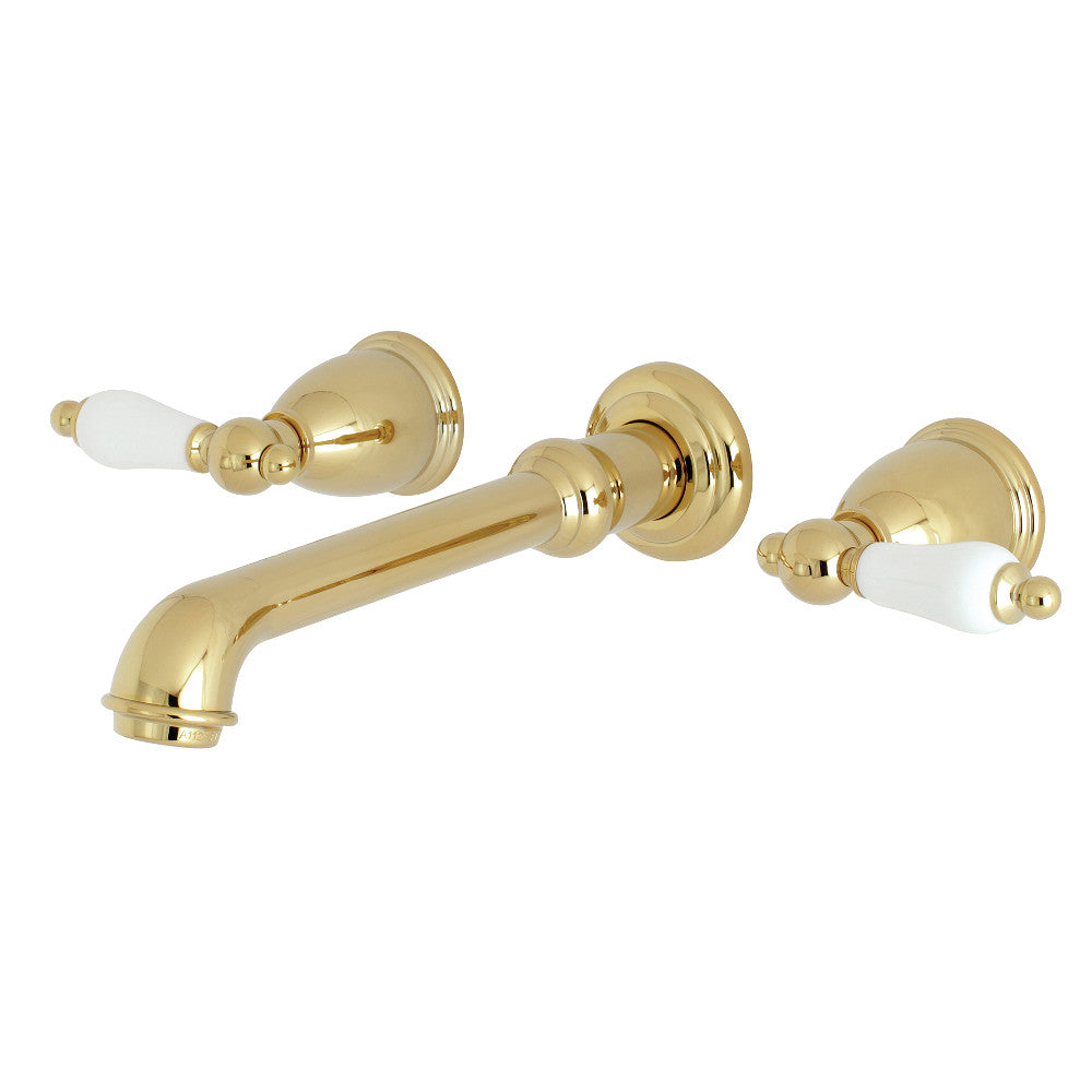 English Country Wall-Mount Bathroom Faucet in Polished Brass