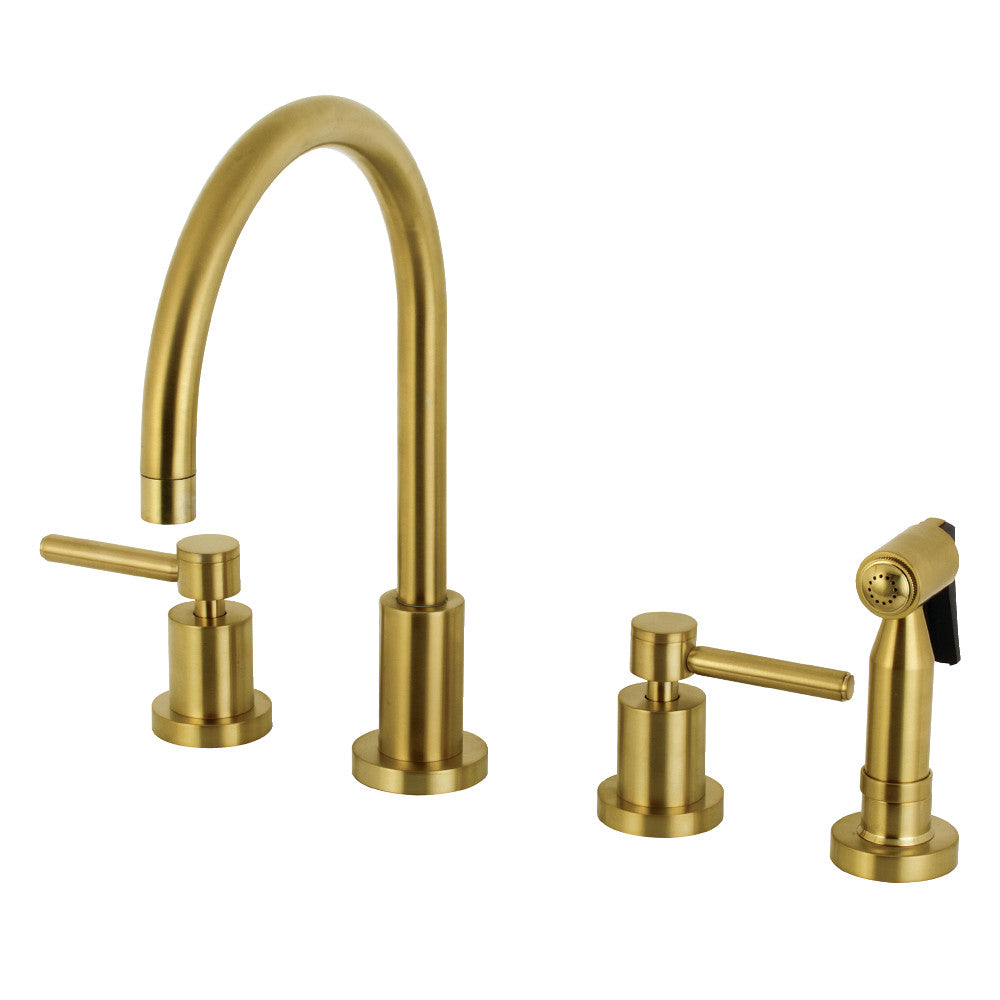 Concord Widespread Kitchen Faucet in Brushed Brass