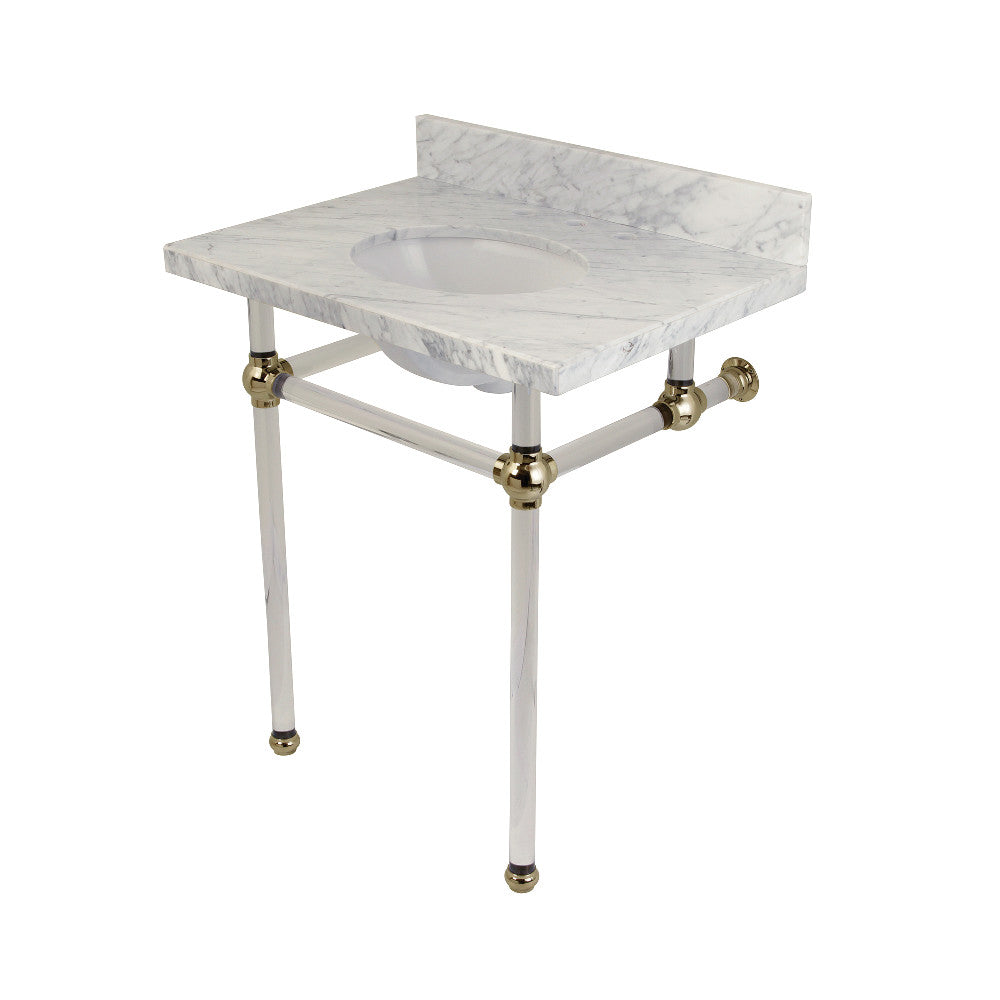 Templeton 30 Inch Console Sink in Carrara Marble