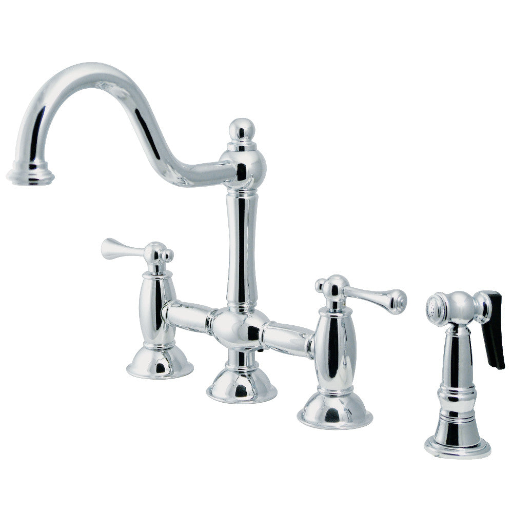 Restoration Bridge Kitchen Faucet in Polished Chrome