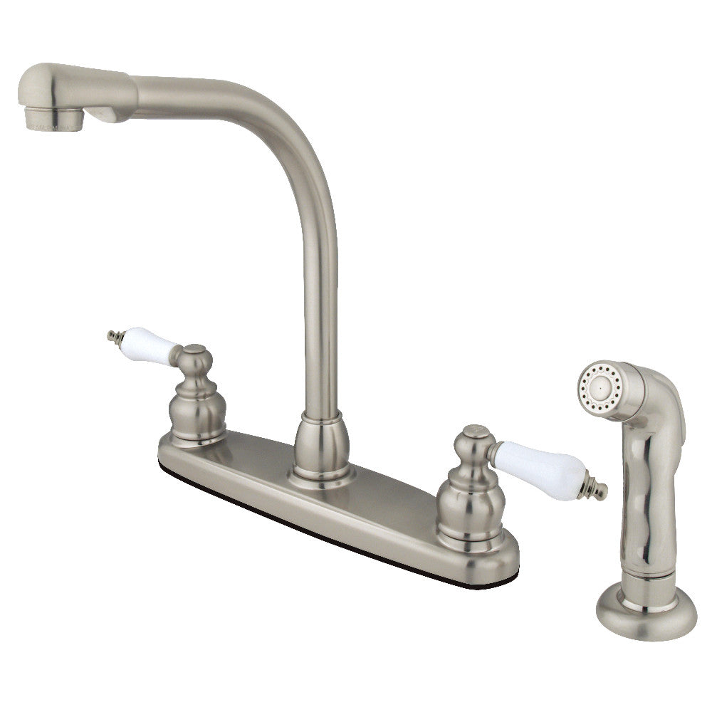 Victorian Centerset Kitchen Faucet in Brushed Nickel