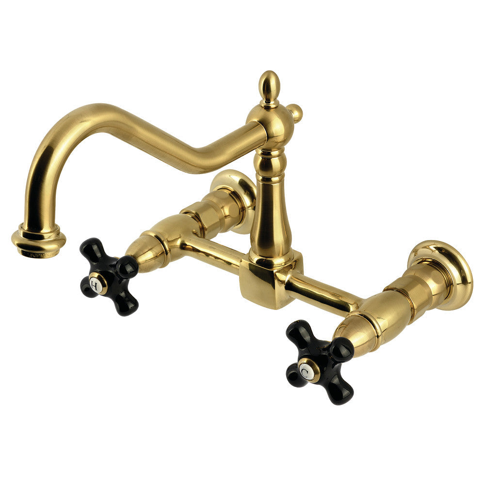 Duchess Wall Mount Kitchen Faucet in Brushed Brass