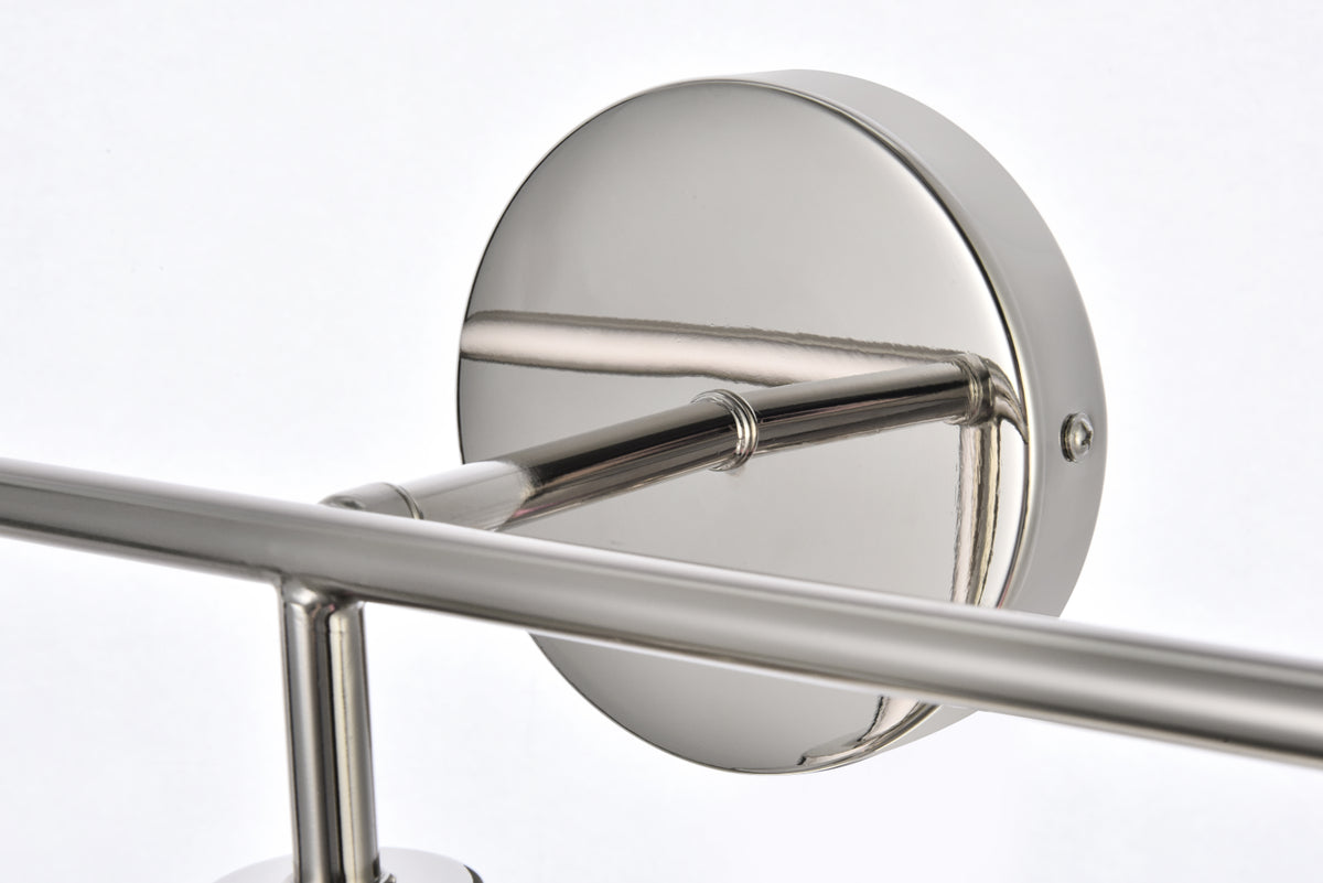 Hanson 3 lights bath sconce in polished nickel with frosted shade