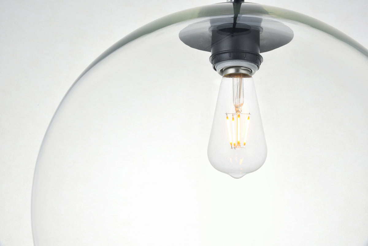 Baxter 1 Light Black Pendant With Clear Glass