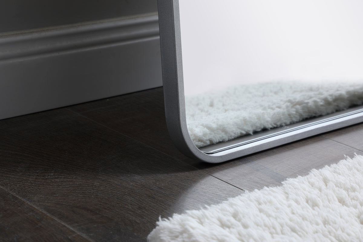 Soft corner metal rectangular mirror 18x60 inch in Silver