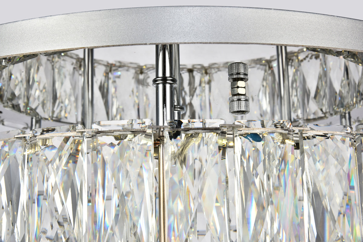 Monroe LED light Chrome Flush Mount Clear Royal Cut Crystal
