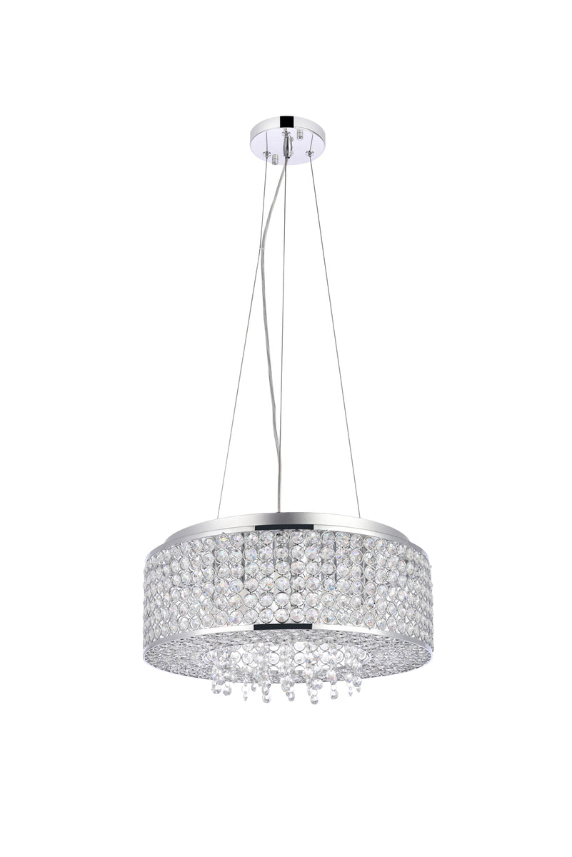 Amelie 6 light Chrome Pendant Clear Royal Cut Crystal