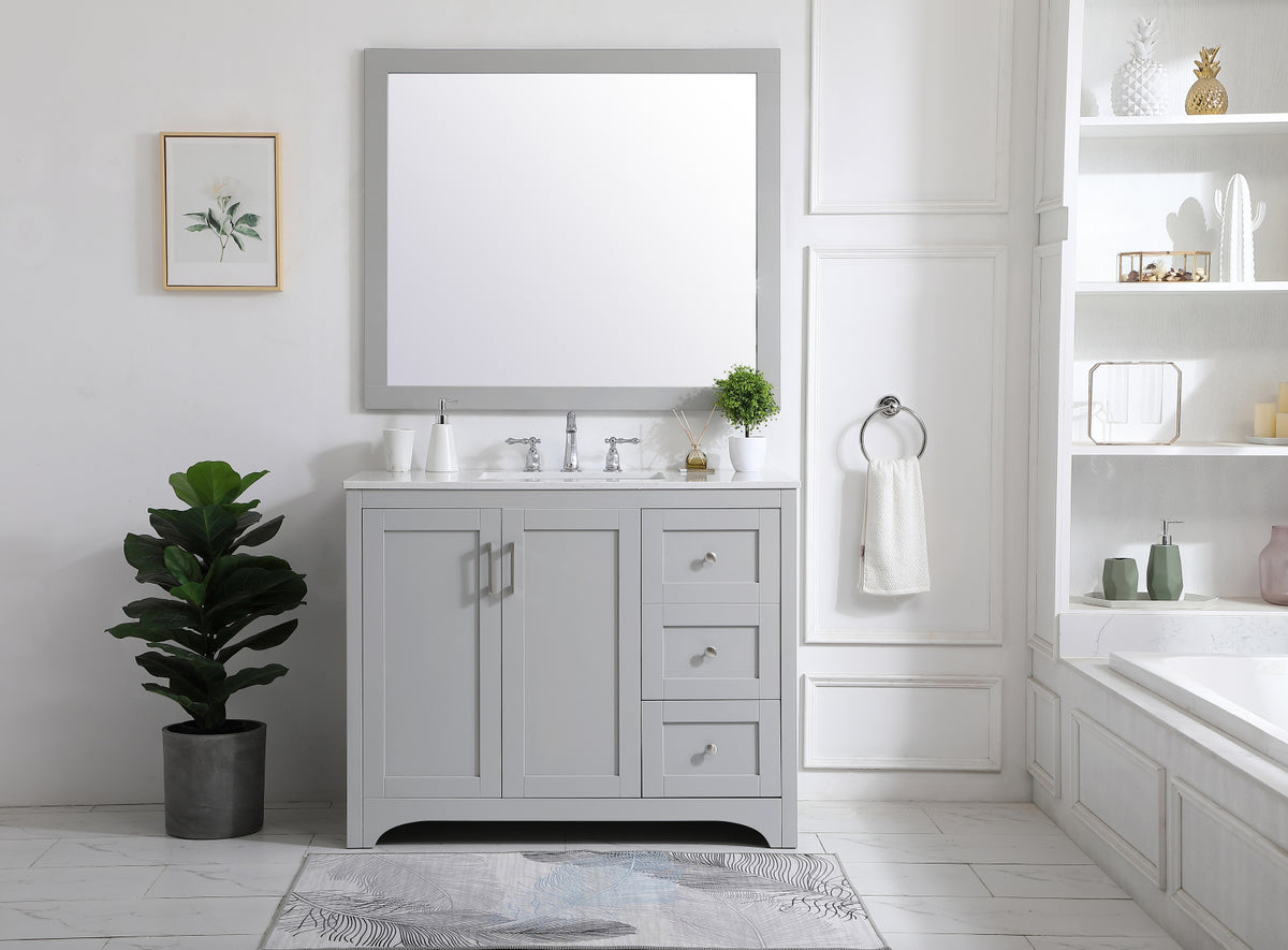 42 inch Single Bathroom Vanity in Grey