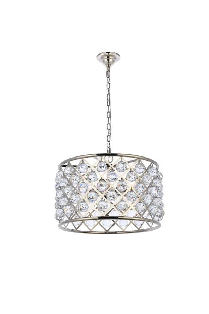 Madison 6 light polished nickel Pendant Clear Royal Cut Crystal