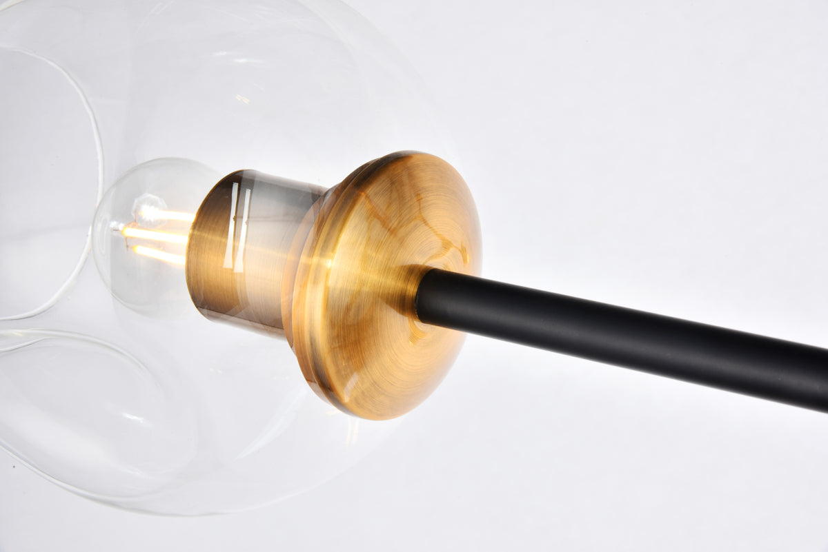 Cavoli 9 light in Light Antique Brass and Flat Black Pendant