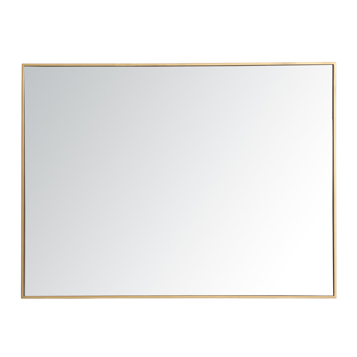 Metal frame rectangle mirror 36 inch in Brass
