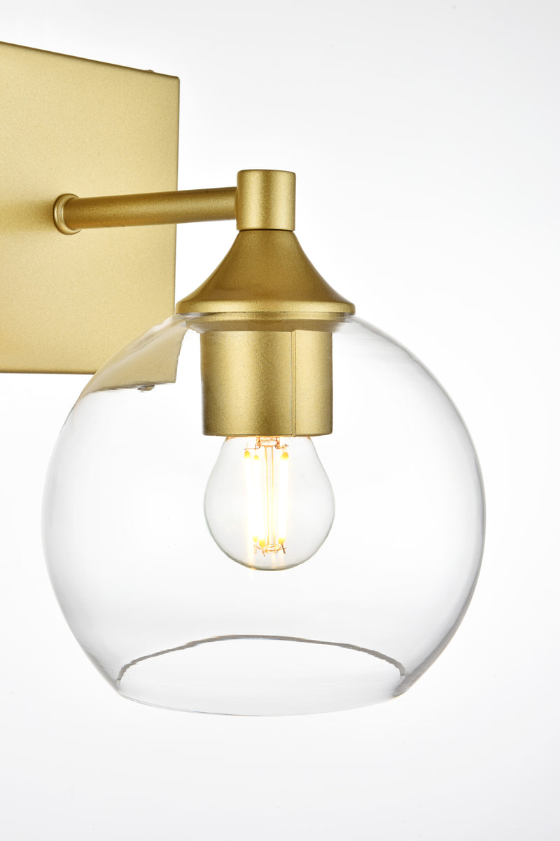 Foster 1 light Brass and Clear Bath Sconce