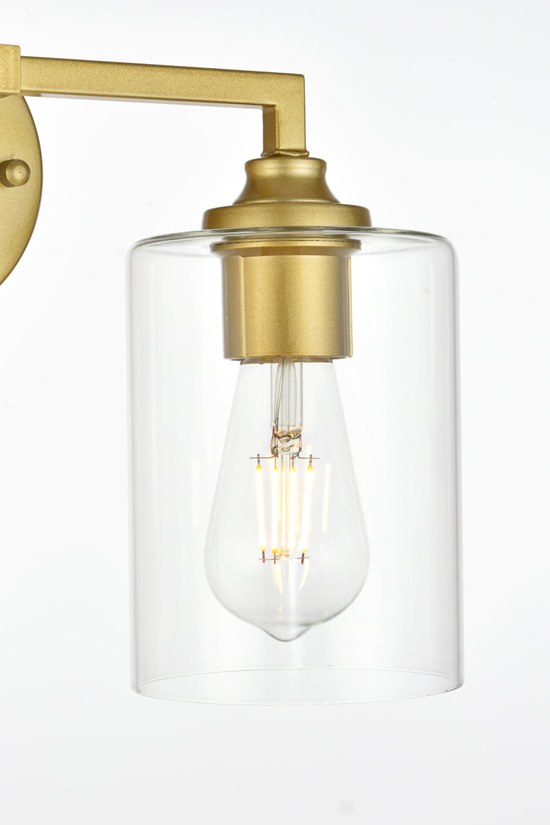 Mayson 2 light Brass and Clear Bath Sconce