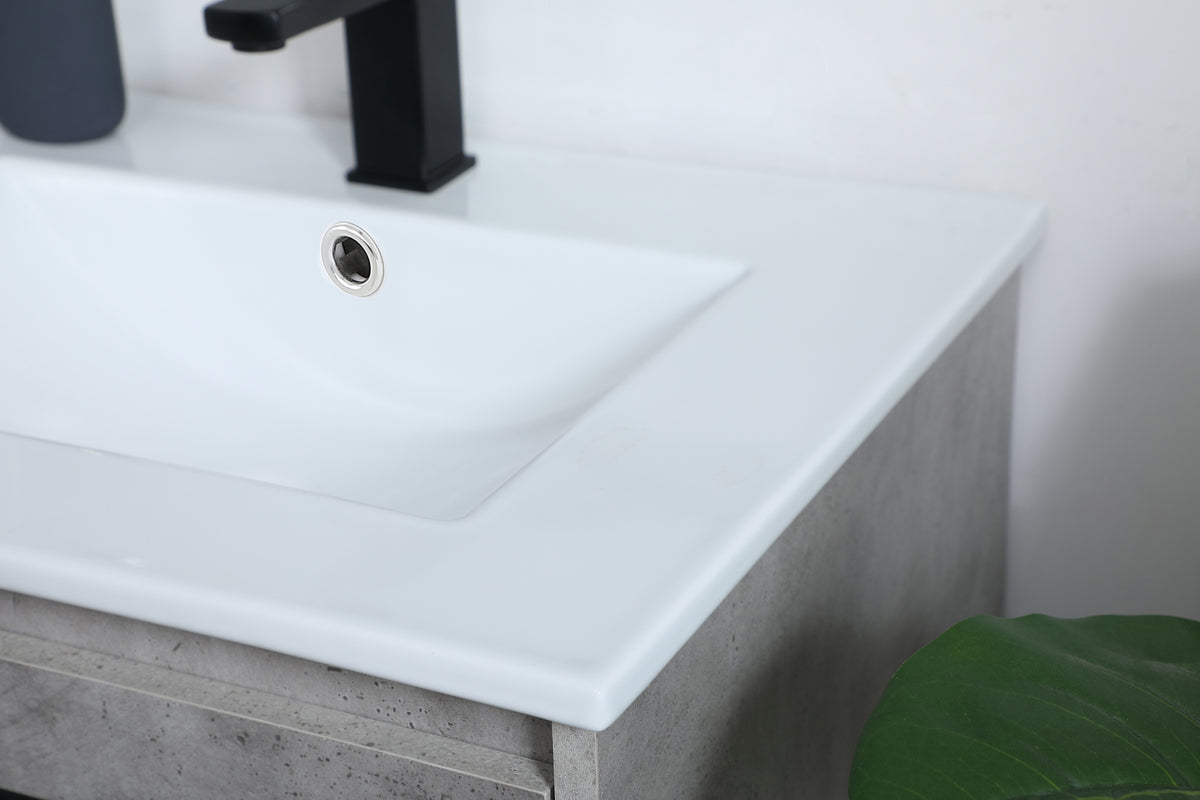 24 inch Single Bathroom Vanity in Concrete Grey