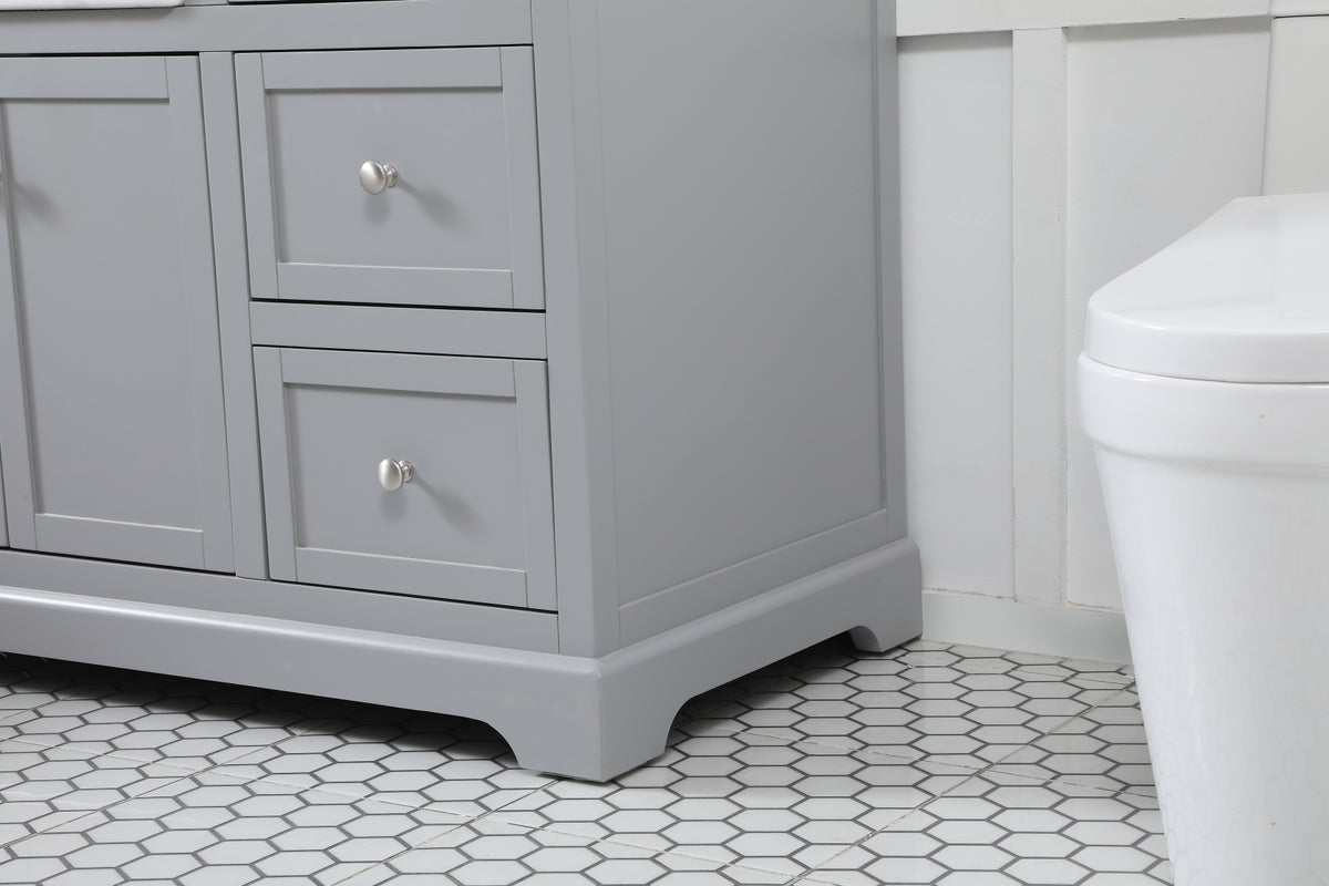 42 inch Single bathroom vanity in grey with backsplash
