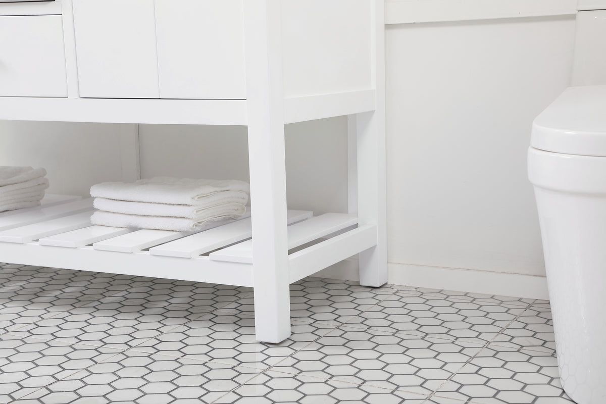 60 inch Single bathroom vanity in white