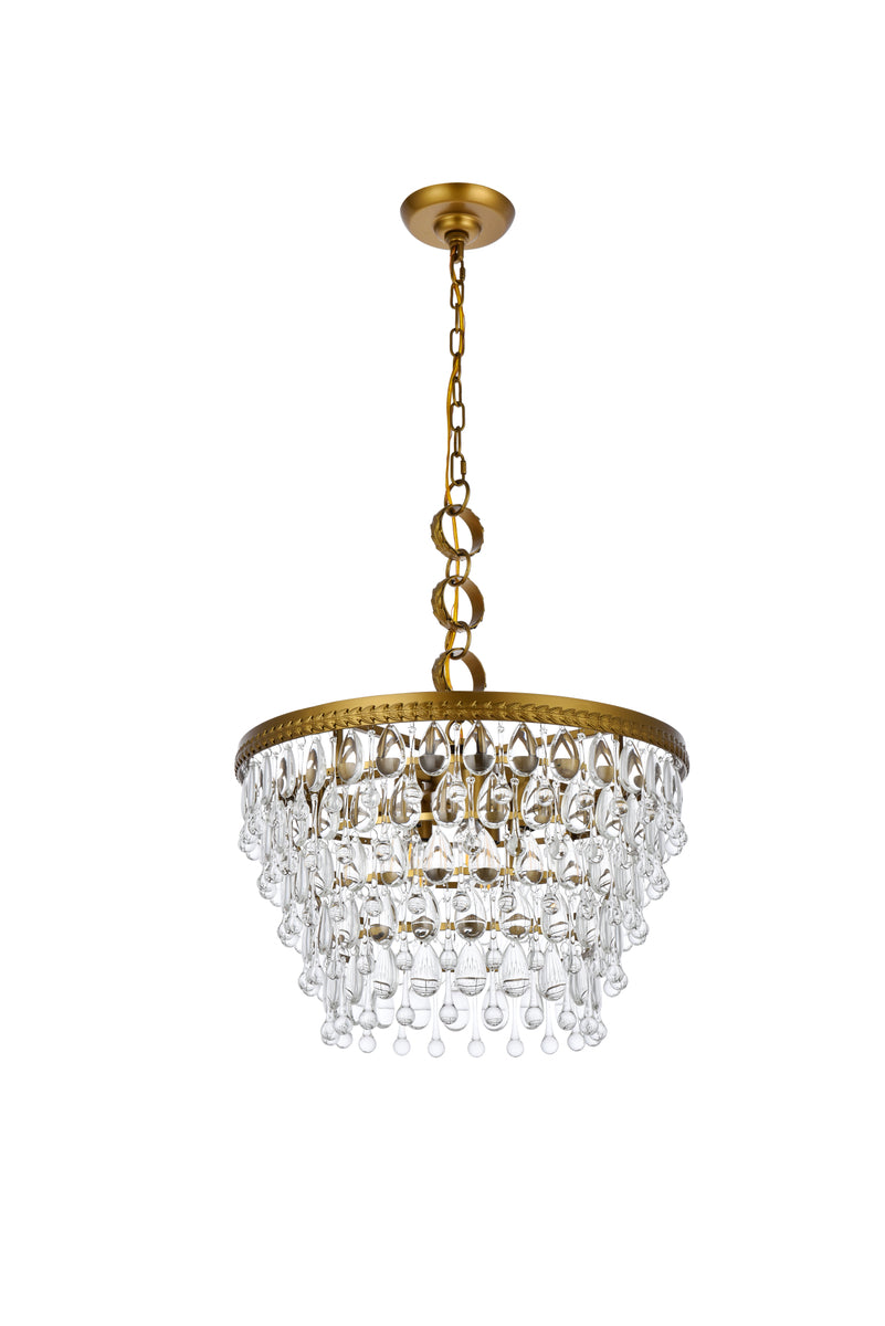 Nordic 5 lights brass pendant