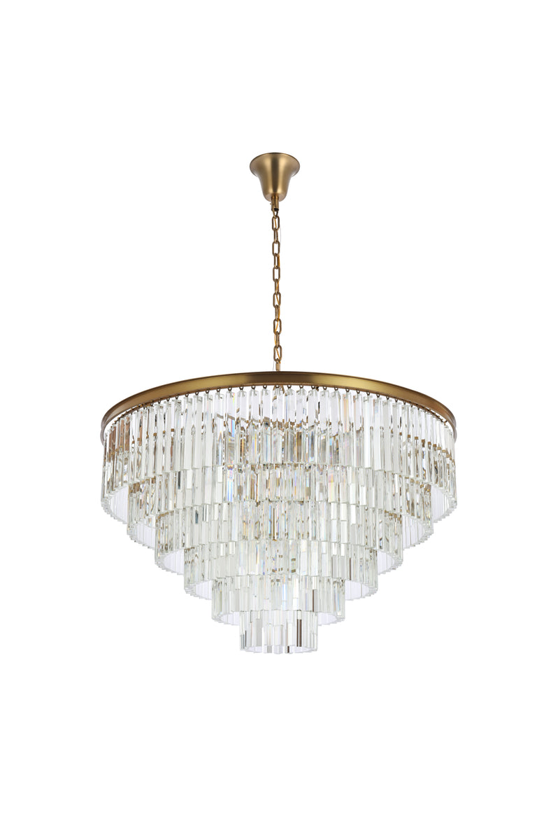 Sydney 44 inch round crystal chandelier in satin gold