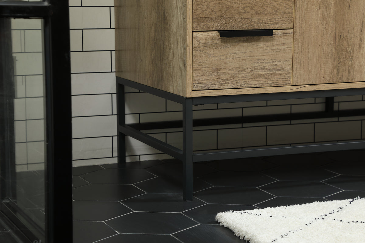 60 inch Single bathroom vanity in natural oak