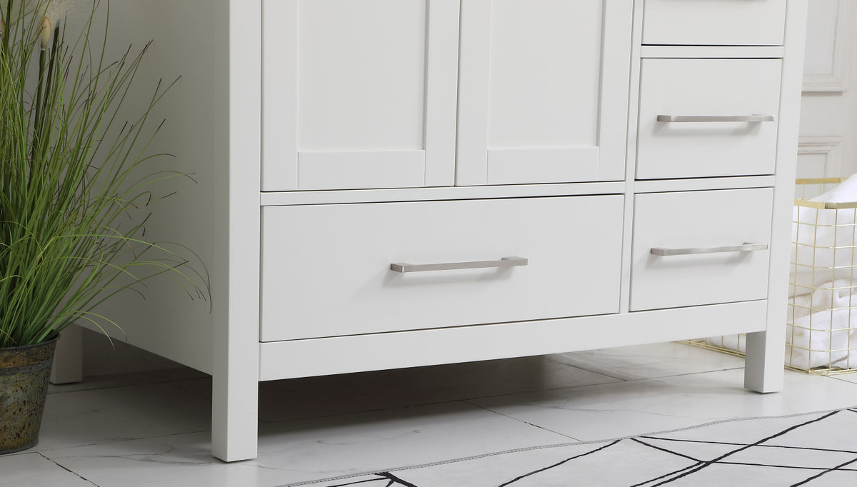 36 inch Single Bathroom Vanity in White with Backsplash