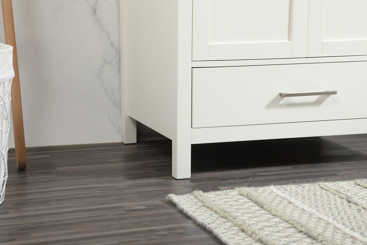30 inch Single bathroom vanity in white with backsplash