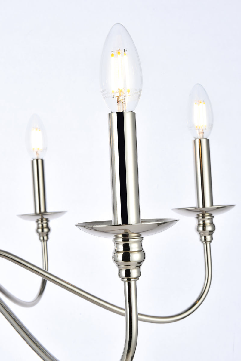 Rohan 30 inch chandelier in polished nickel