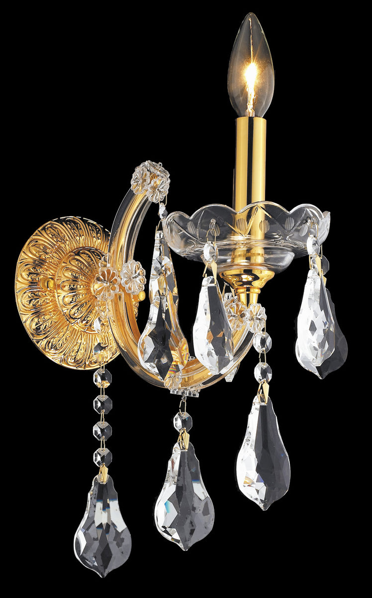 Maria Theresa 1 light Gold Wall Sconce Clear Royal Cut Crystal