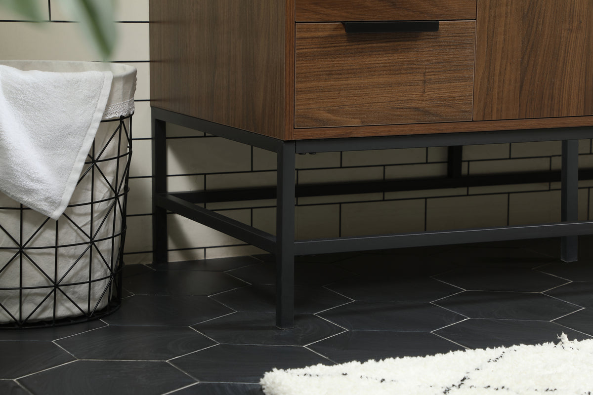 48 inch Single bathroom vanity in walnut