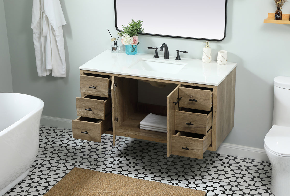 48 inch Single bathroom vanity in natural oak