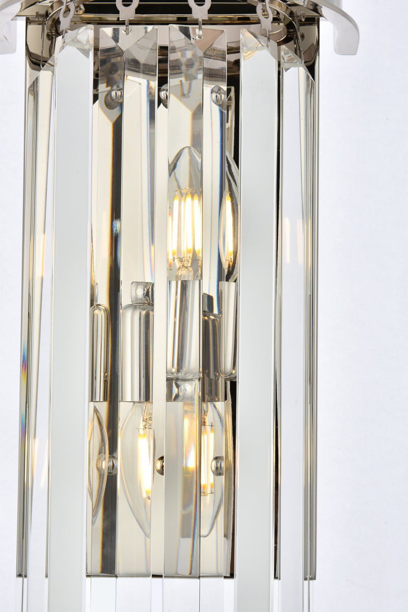Sydney 2 light polished nickel Wall Sconce Clear Royal Cut Crystal